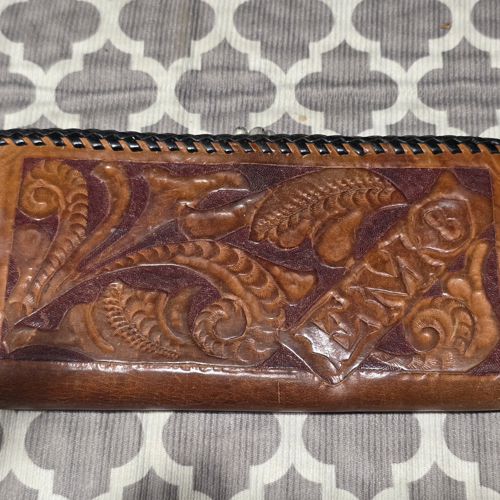 Brown Embossed Leather Wallet